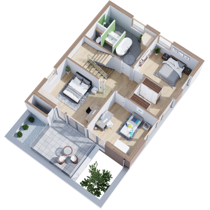 Grundriss Obergeschoss - Musterhaus BE FREE 