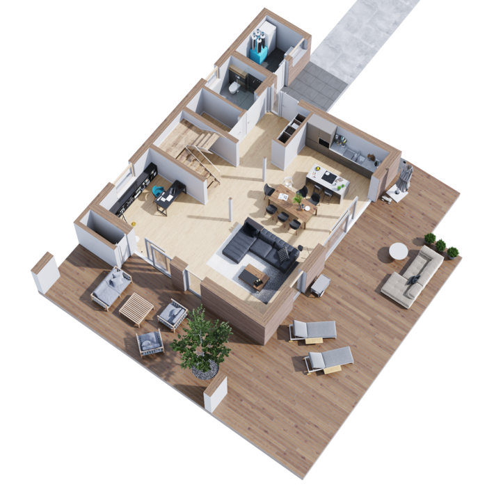 Grundriss Erdgeschoss - musterhaus BE FREE 